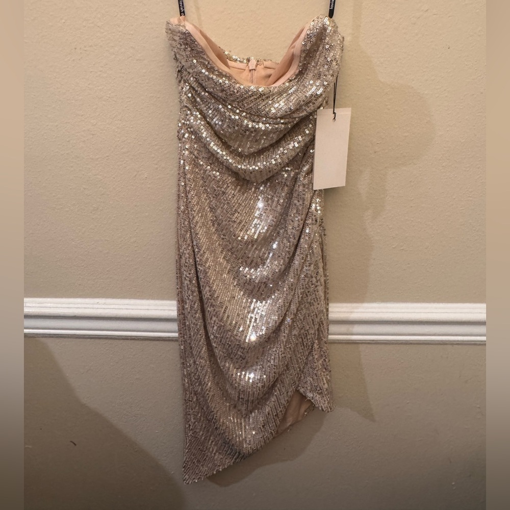 Lavish Alice Gold Sequin mini dress